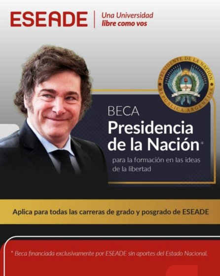 "Beca presidencia de la Nación": Javier Milei promocionó nuevamente un negocio privado, el de su amigo Alberto Benegas Lynch, y generó sospechas