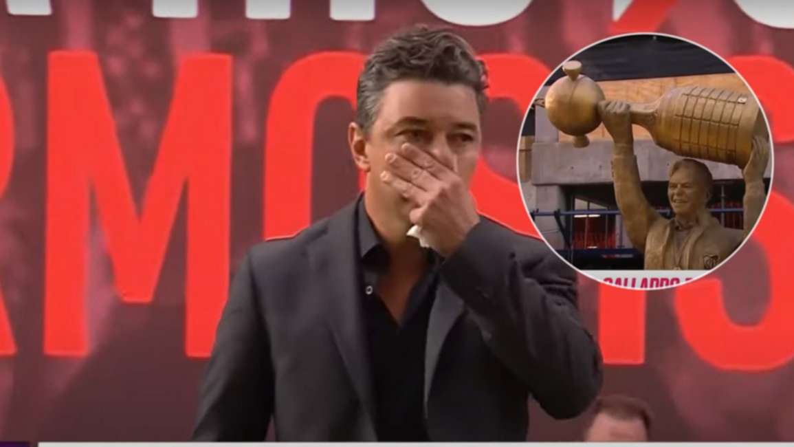 ¡Rompió en llanto! Así reaccionó Marcelo Gallardo a su estatua