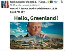 Donald Trump compartió una imagen con IA saludando a Groenlandia y el primer ministro respondió: “No estamos en venta”