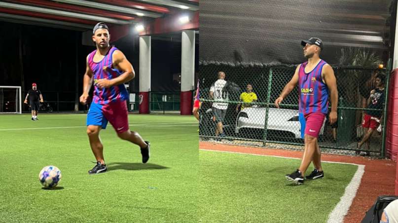 El Kun Agüero volvió a hacer deporte tras su problema cardiaco