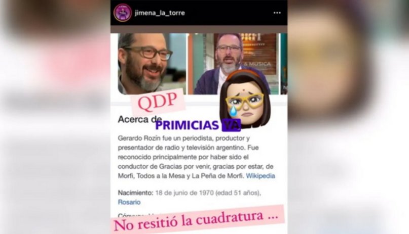 Jimena La Torre hizo un desubicado comentario sobre Gerardo Rozín y tuvo que salir a pedir disculpas