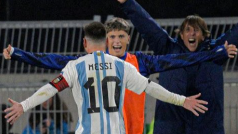 El tremendo elogio de Garnacho a Messi luego del gol ante Ecuador: "Rey"