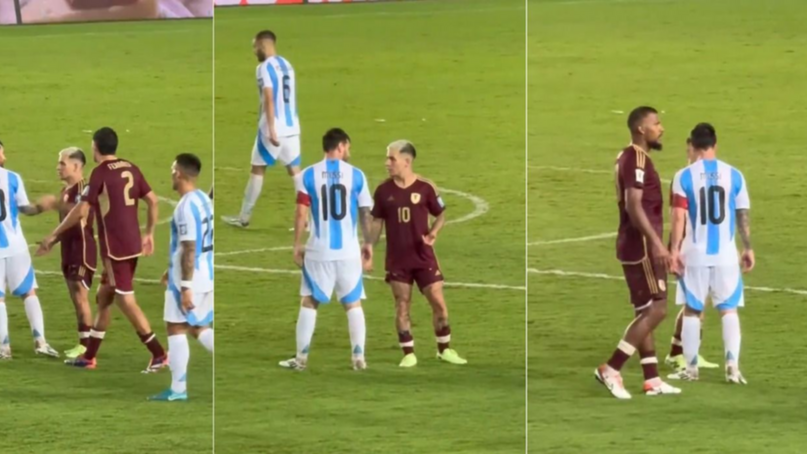 El picante cruce de Messi con Soteldo y Rondón en pleno partido