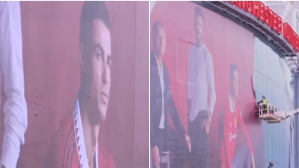 Manchester United retiró un mural de Cristiano Ronaldo tras sus polémicas  declaraciones