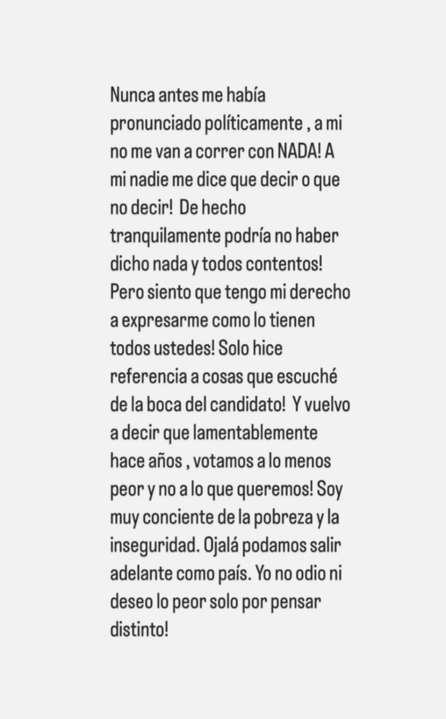 “¿Cómo vamos a tener un presidente que odia al país que quiere gobernar?”, Dalma Maradona rechazó las propuestas de Javier Milei